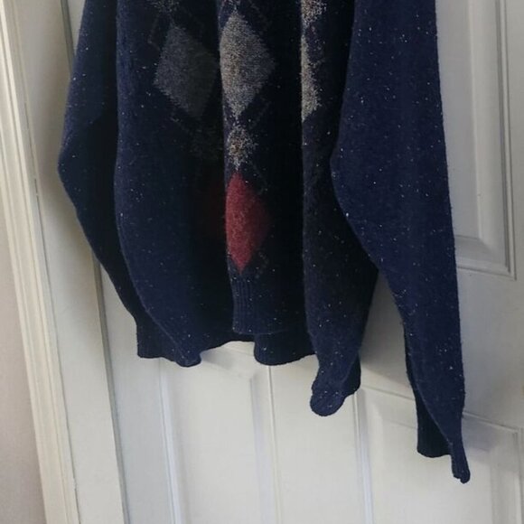 Pendleton Shetland 100% Virgin Wool Blue Argyle Diamond Sweater Mens Size XL - Picture 5 of 9